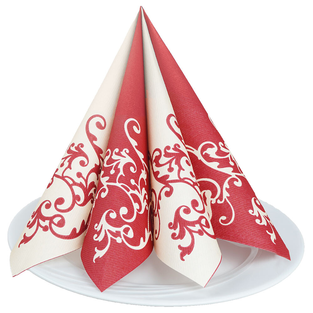 Softservietten Pomp bordeaux-creme 40 x 40 cm Softservietten Pomp bordeaux-creme 40 x 40 cm