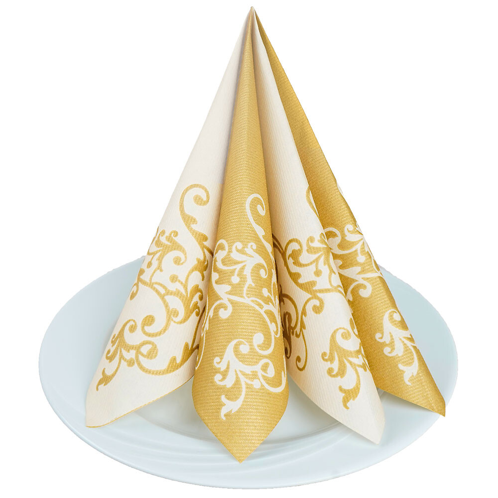 Softservietten Pomp gold-creme 40 x 40 cm Softservietten Pomp gold-creme 40 x 40 cm