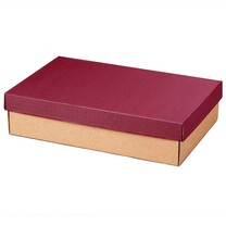 3er Wein- Geschenkkarton mit Stülpdeckel offene Welle bordeaux natur 3er Wein- Geschenkkarton mit Stülpdeckel offene Welle bordeaux natur