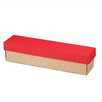 1er Wein- Geschenkkarton mit Stülpdeckel offene Welle rot natur 1er Wein- Geschenkkarton mit Stülpdeckel offene Welle rot natur