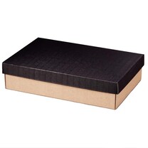 3er Wein- Geschenkkarton mit Stülpdeckel offene Welle schwarz natur 3er Wein- Geschenkkarton mit Stülpdeckel offene Welle schwarz natur