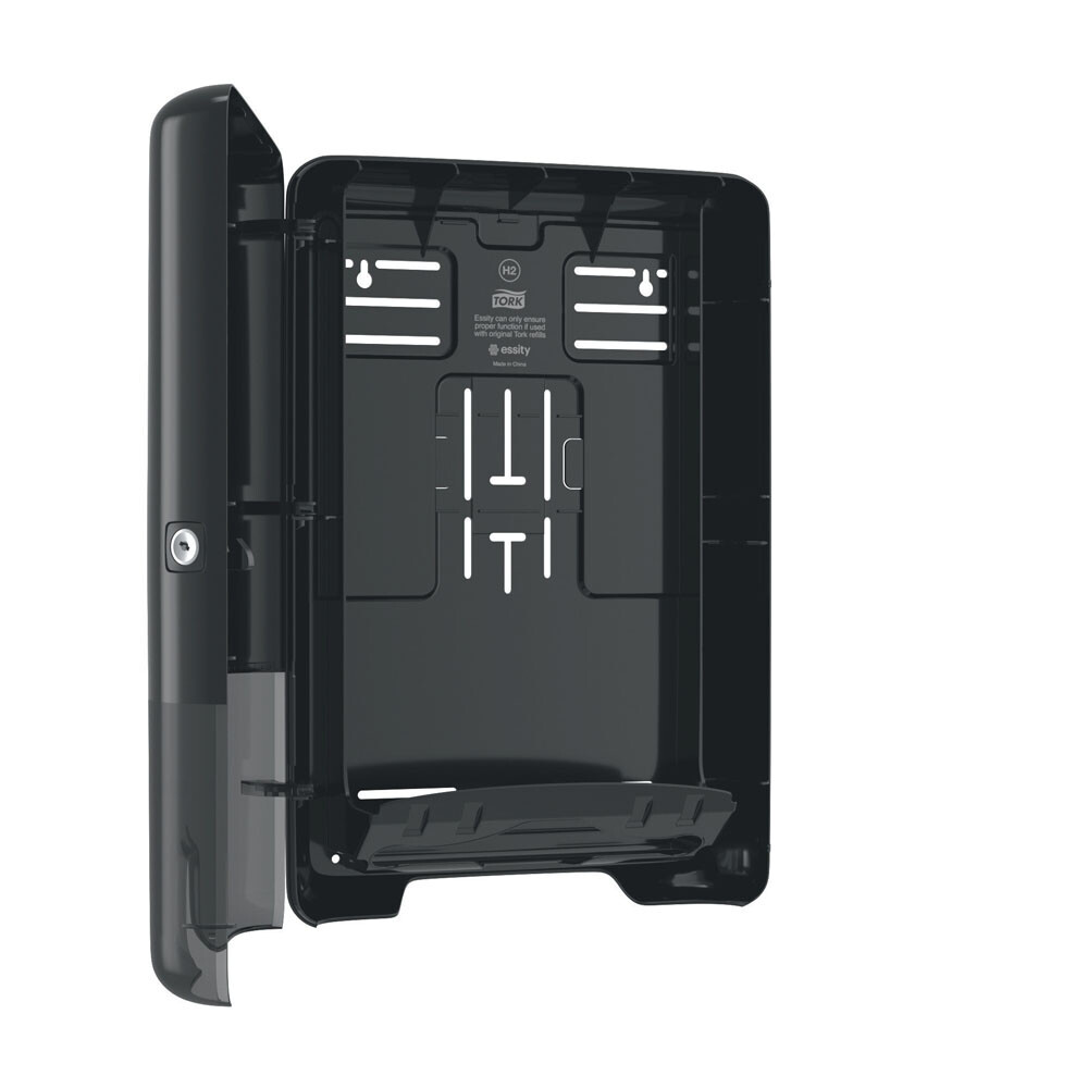Tork H2 Xpress® Spender schwarz für Multifold Handtücher Tork H2 Xpress® Spender schwarz für Multifold Handtücher