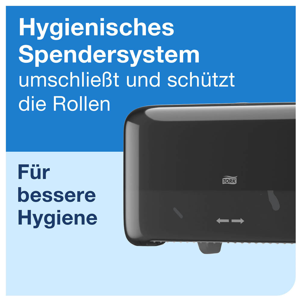 Tork T7 OptiServe Doppelrollenspender horizontal schwarz Tork T7 OptiServe Doppelrollenspender horizontal schwarz