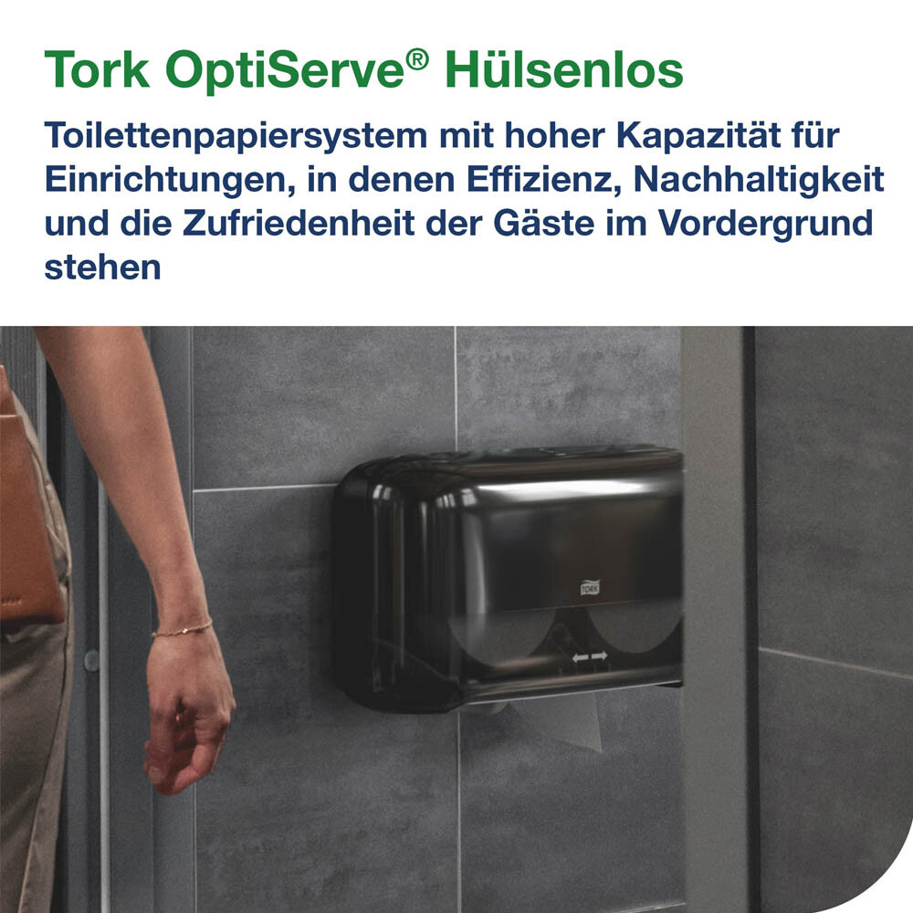 Tork T7 OptiServe Doppelrollenspender horizontal schwarz Tork T7 OptiServe Doppelrollenspender horizontal schwarz