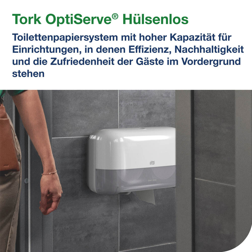 Tork T7 OptiServe Doppelrollenspender horizontal weiß Tork T7 OptiServe Doppelrollenspender horizontal weiß