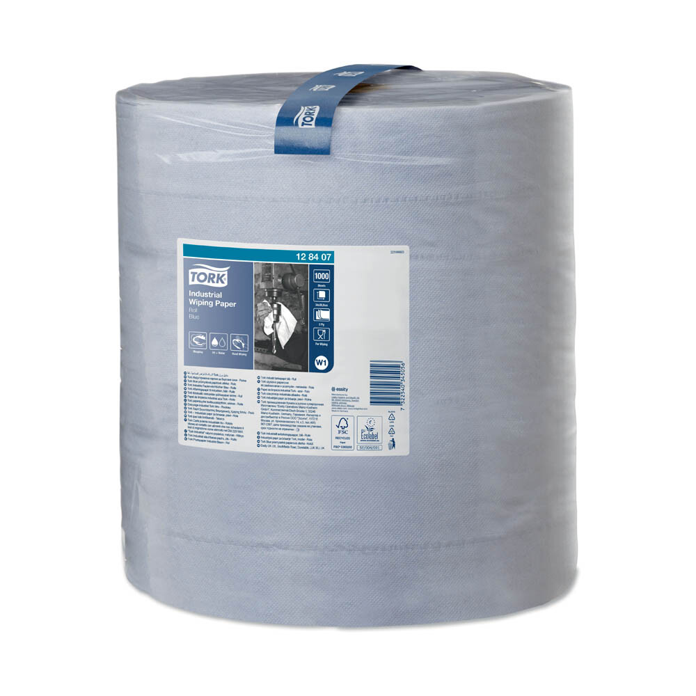 Tork W1 Industrie-Papierwischtücher 3-lagig blau Tork W1 Industrie-Papierwischtücher 3-lagig blau