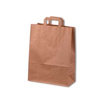 Tragetasche aus Papier mit Papierhenkel braun 180  80 x 220 mm