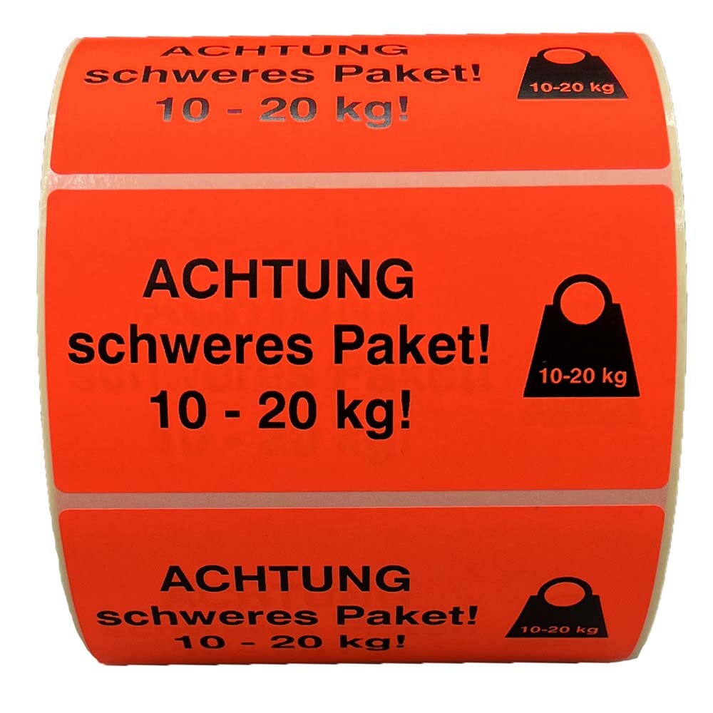 Transportetiketten gemäß Postgesetz 10-20 kg Transportetiketten gemäß Postgesetz 10-20 kg