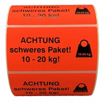 Transportetiketten gemäß Postgesetz 10-20 kg