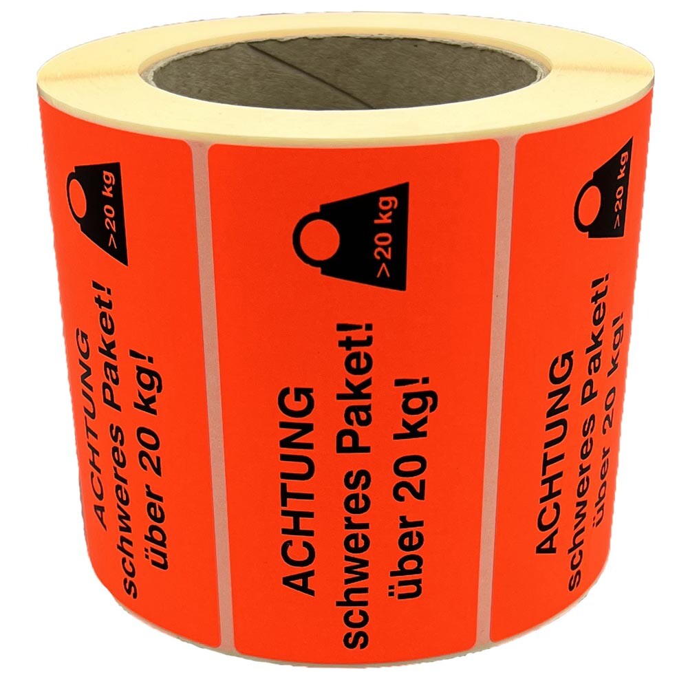 Transportetiketten gemäß Postgesetz über 20 kg Transportetiketten gemäß Postgesetz über 20 kg