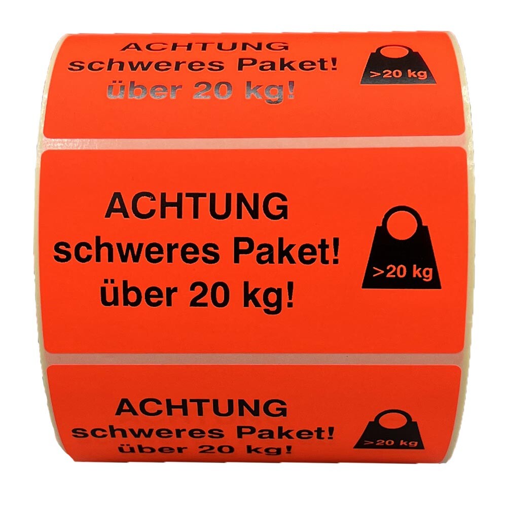 Transportetiketten gemäß Postgesetz über 20 kg Transportetiketten gemäß Postgesetz über 20 kg