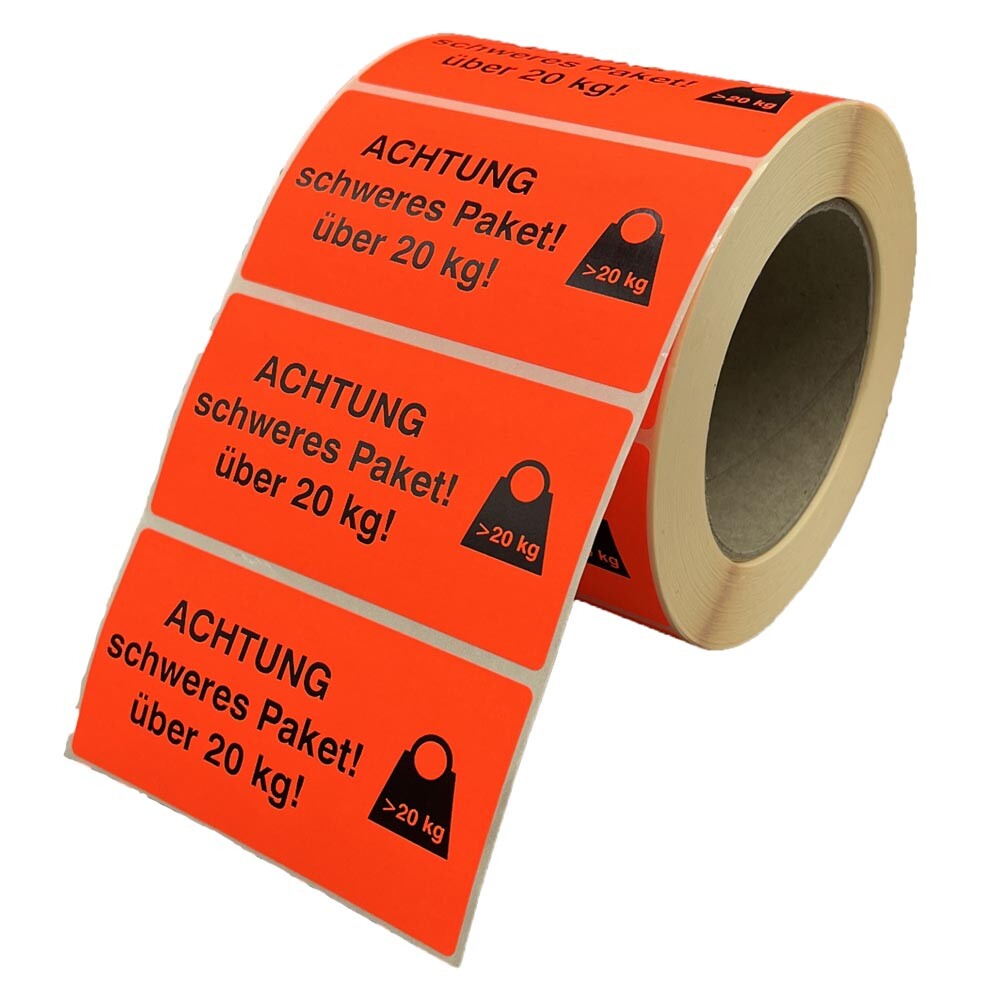 Transportetiketten gemäß Postgesetz über 20 kg Transportetiketten gemäß Postgesetz über 20 kg