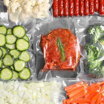 Vakuum-Siegelrandbeutel mit Struktur goffriert transparent Vakuum-Siegelrandbeutel mit Struktur goffriert transparent