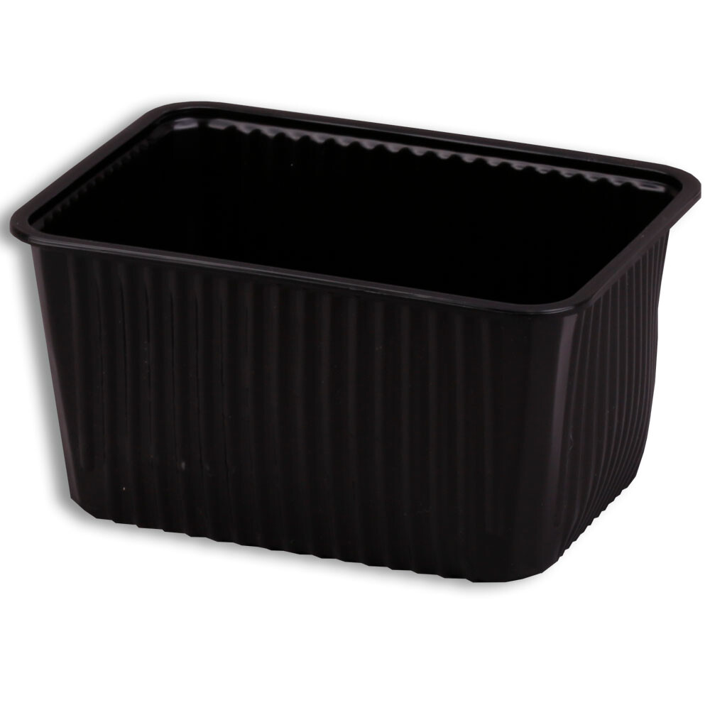 Verpackungsschalen rechteckig PP Schwarz 1.000 ml