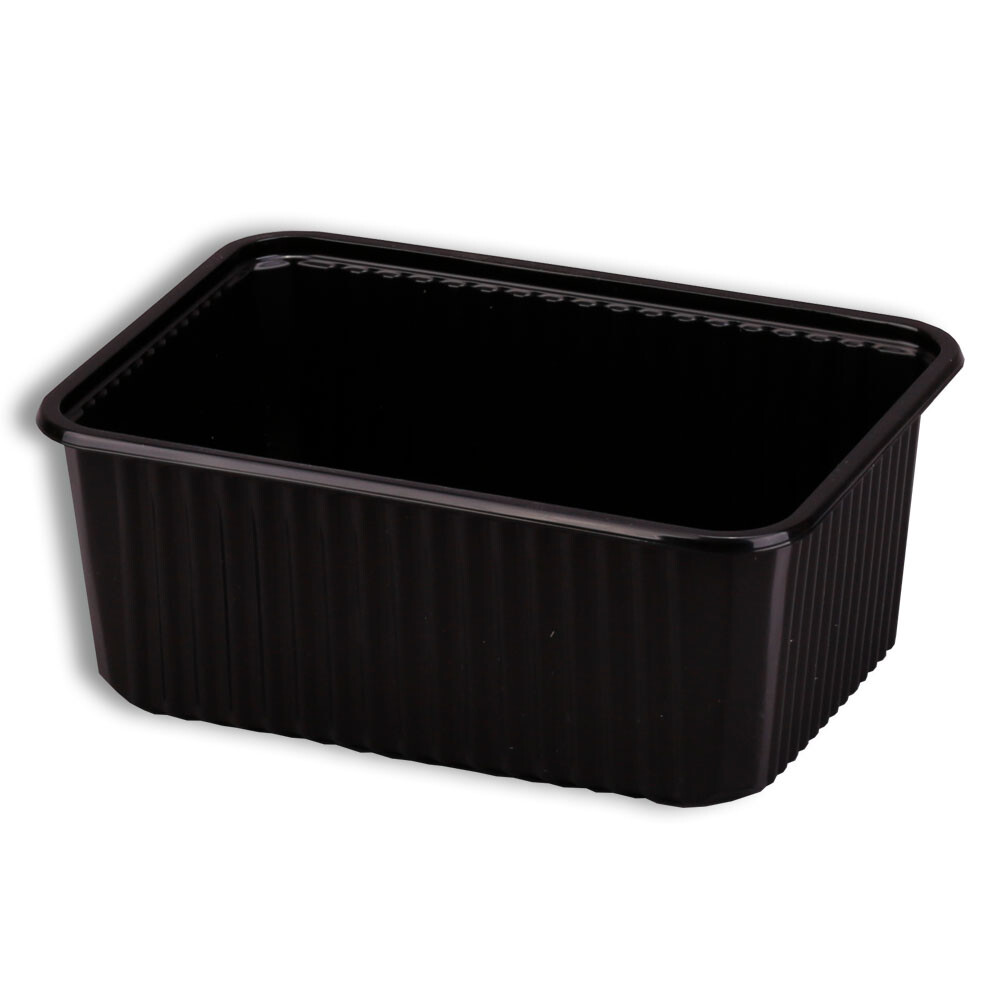 Verpackungsschalen rechteckig PP Schwarz 750 ml