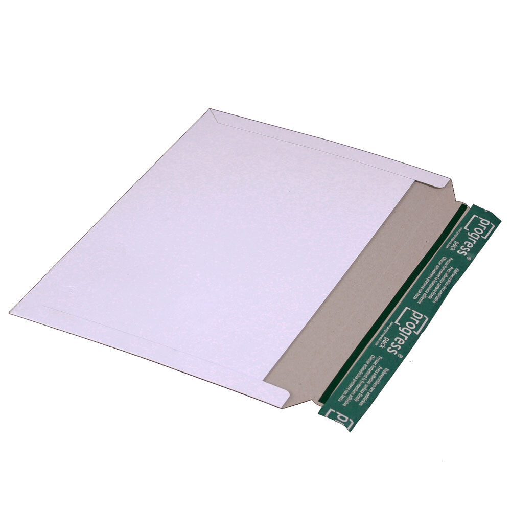Versandtaschen quer aus stabiler Vollpappe weiß PP V07.04