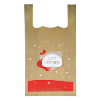 Vlies Tragetasche echt lecker 25 - 12 x 45 cm Vlies Tragetasche echt lecker 25 - 12 x 45 cm