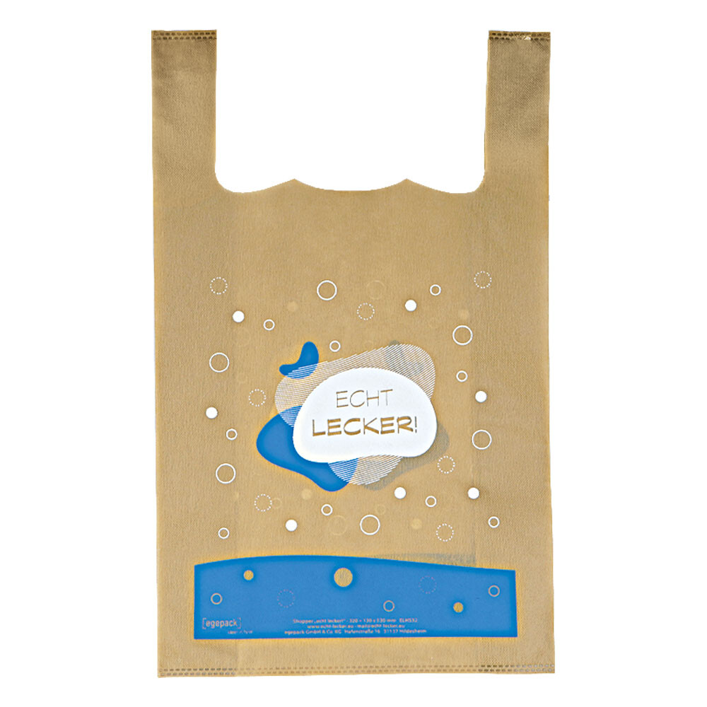 Vlies Tragetasche echt lecker 32 - 13 x 53 cm Vlies Tragetasche echt lecker 32 - 13 x 53 cm