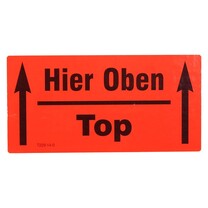 Warnetiketten Hier oben