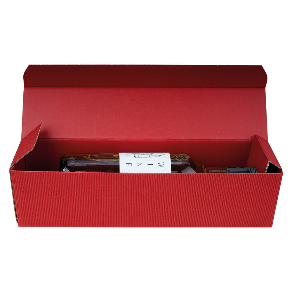 Weinkarton und Präsentkarton offene Feinwelle 1er bordeaux Weinkarton und Präsentkarton offene Feinwelle 1er bordeaux