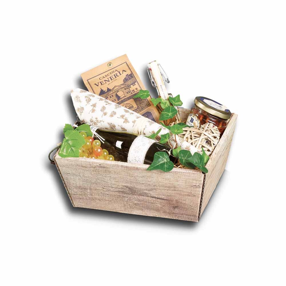 Weinkarton Präsentkarton und Präsentkörbe "Wood" 4-eckig klein Weinkarton Präsentkarton und Präsentkörbe "Wood" 4-eckig klein