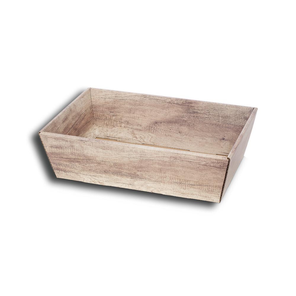 Weinkarton Präsentkarton und Präsentkörbe "Wood" 4-eckig mittel Weinkarton Präsentkarton und Präsentkörbe "Wood" 4-eckig mittel