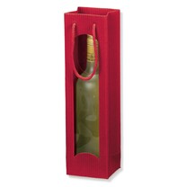 Weintragetasche Sichtfenster offene Welle rot Weintragetasche Sichtfenster offene Welle rot