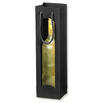 Weintragetasche Sichtfenster offene Welle schwarz Weintragetasche Sichtfenster offene Welle schwarz