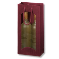 2er Weintragetasche Sichtfenster offene Welle bordeaux 2er Weintragetasche Sichtfenster offene Welle bordeaux