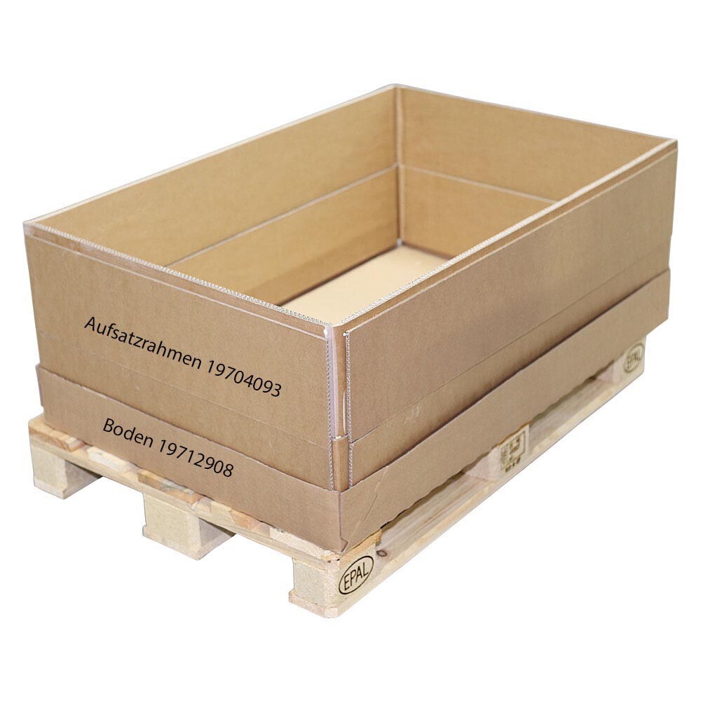 Wellpapp-Aufsatzrahmen für Paletten mit Euromaß 1155 x 755 x 200 mm