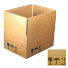 Wellpapp-Faltkartons 2-wellig mit Warndruck 450 x 350 x 215 mm