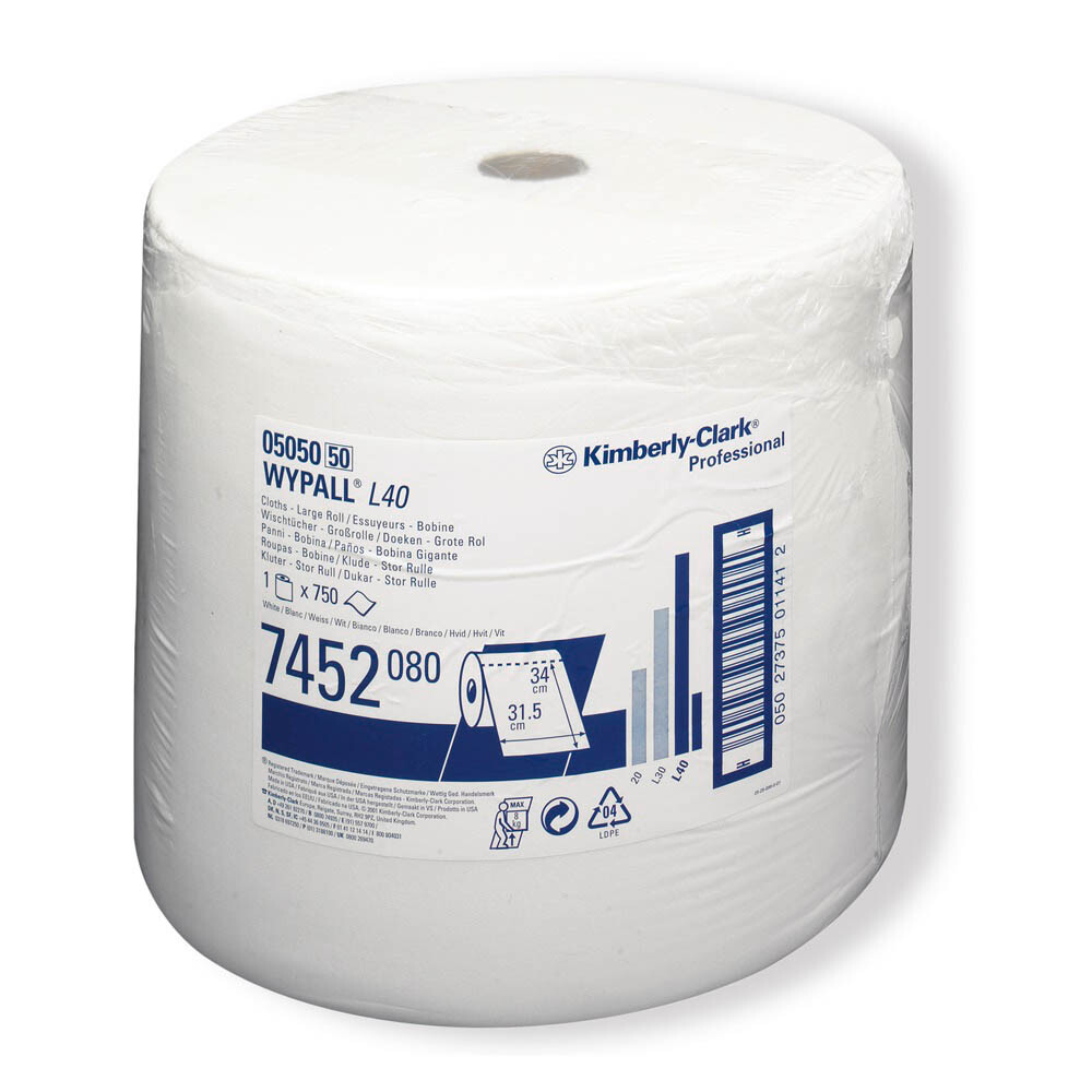WYPALL® L40 Wischtuch Großrolle Zellstoff-Latex WYPALL® L40 Wischtuch Großrolle Zellstoff-Latex