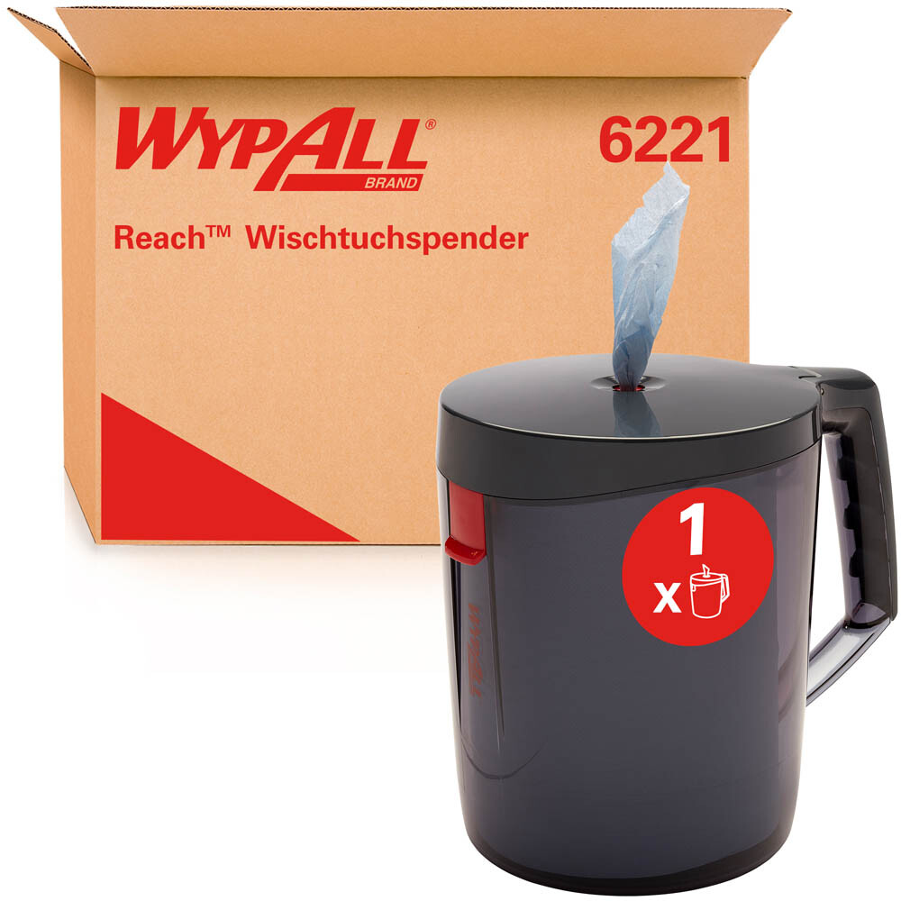 WypAll® Reach Tragbarer Spender für Zentralentnahme 6221 WypAll® Reach Tragbarer Spender für Zentralentnahme 6221