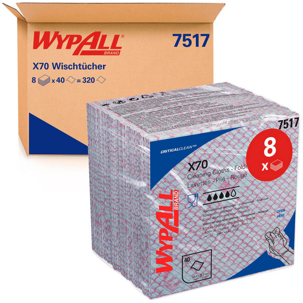 WYPALL® X70 Reinigungstücher rot WYPALL® X70 Reinigungstücher rot