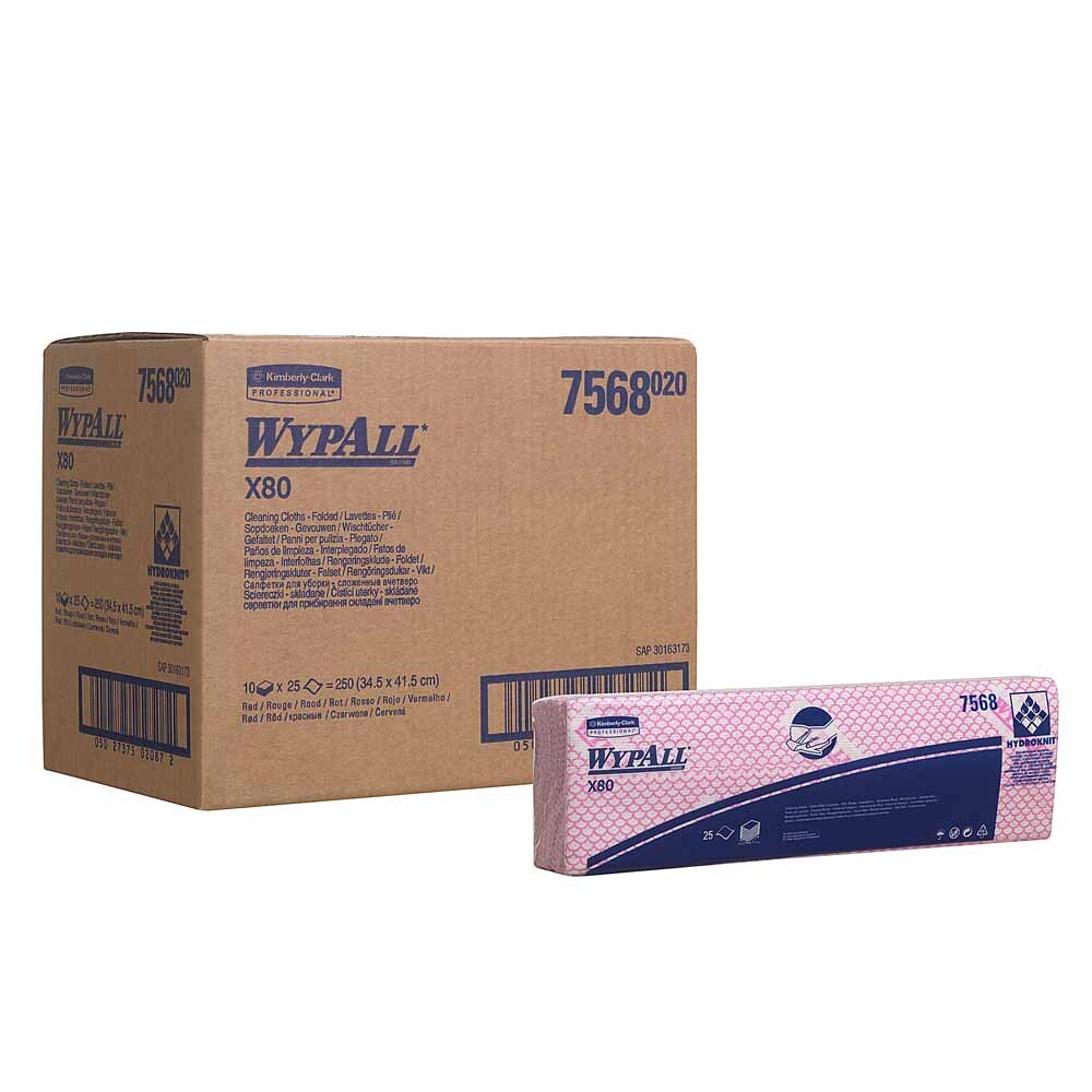 WYPALL® X80 Reinigungstücher Rot